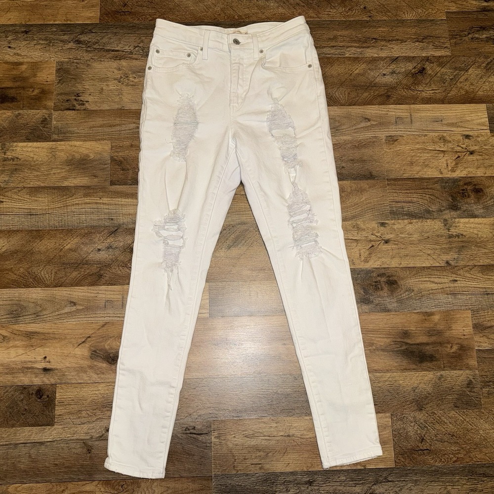 Levi's 721 High Rise Skinny Jeans Size 30 Distressed